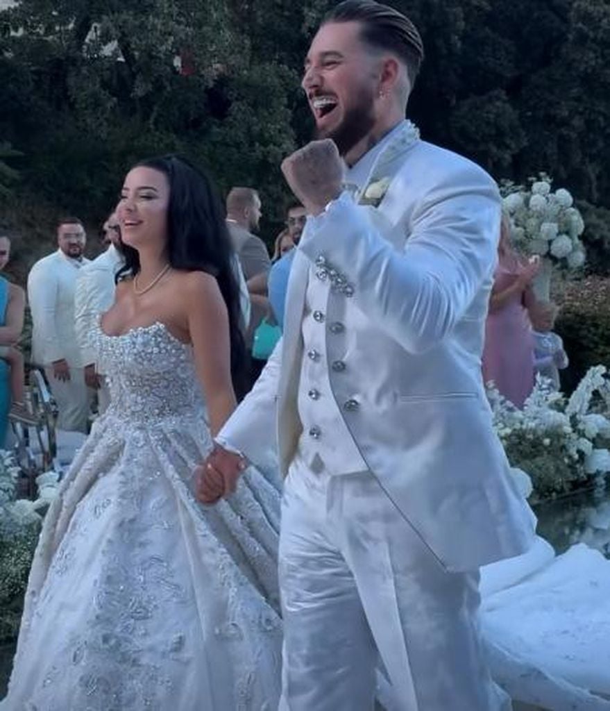 Leyla und Mike Heiter am Hochzeitstag, August 2025