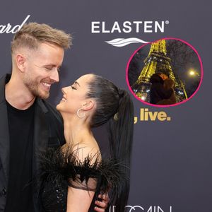 Julian Claßen knutscht mit seiner Palina vor dem Eiffelturm