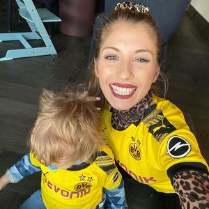 Süßer Support: Hier feuern Cathy und Ludwig Papa Mats an!