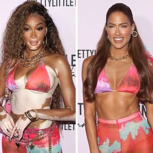 Winnie Harlow und Barbie Blank im gleichen Outfit auf Event