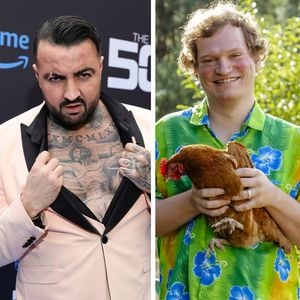 Cosimo und Fritz Wagner baden nackt im "Der Promihof"-Teich