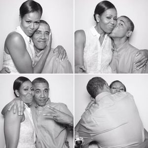 Süße Fotobox-Bilder: So gratuliert Barack Obama seiner Frau