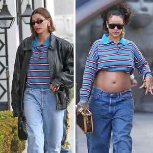 Style-Duell: Hailey Bieber und Rihanna im gleichen Sweater!
