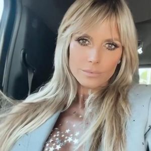 Sehr tiefe Einblicke: Heidi Klum im transparenten Oberteil