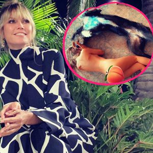 Mit Hund Anton: Heidi Klum wälzt sich nackt auf dem Fußboden