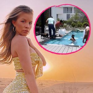40 Grad in Dubai: Ina Aogo kühlt Pool mit XXL-Eiswürfel ab