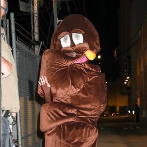 Welcher Star geht hier im Kackhaufen-Kostüm bummeln?