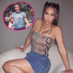 Mit Knabberkette: Kim Kardashian postet 90er-Throwback-Pic