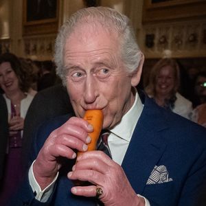 Bei Empfang: König Charles versucht sich an Karottenflöte