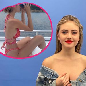 Mit Fernglas in der Hand: Leni Klum zeigt sich im Bikini