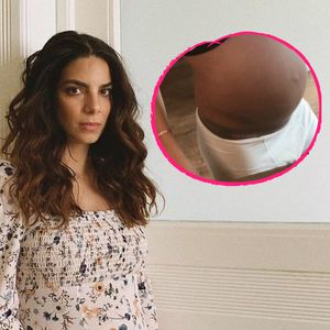 38. Woche: Schwangere Lilli Hollunder trägt Renés Unterhosen