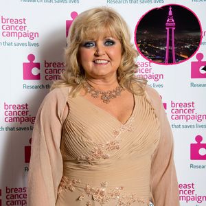 Blackpool Tower leuchtet pink zu Ehren von Linda Nolan (†64)
