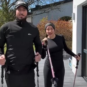 Mike Heiter und Leyla Lahouar machen jetzt Nordic Walking