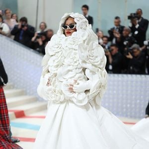 Schwangere Rihanna in bizarrem Blumen-Look bei Met Gala