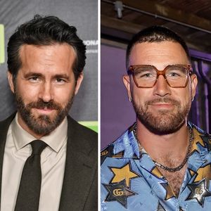 Lustige Collage: Ryan Reynold feiert Foto mit Travis Kelce!