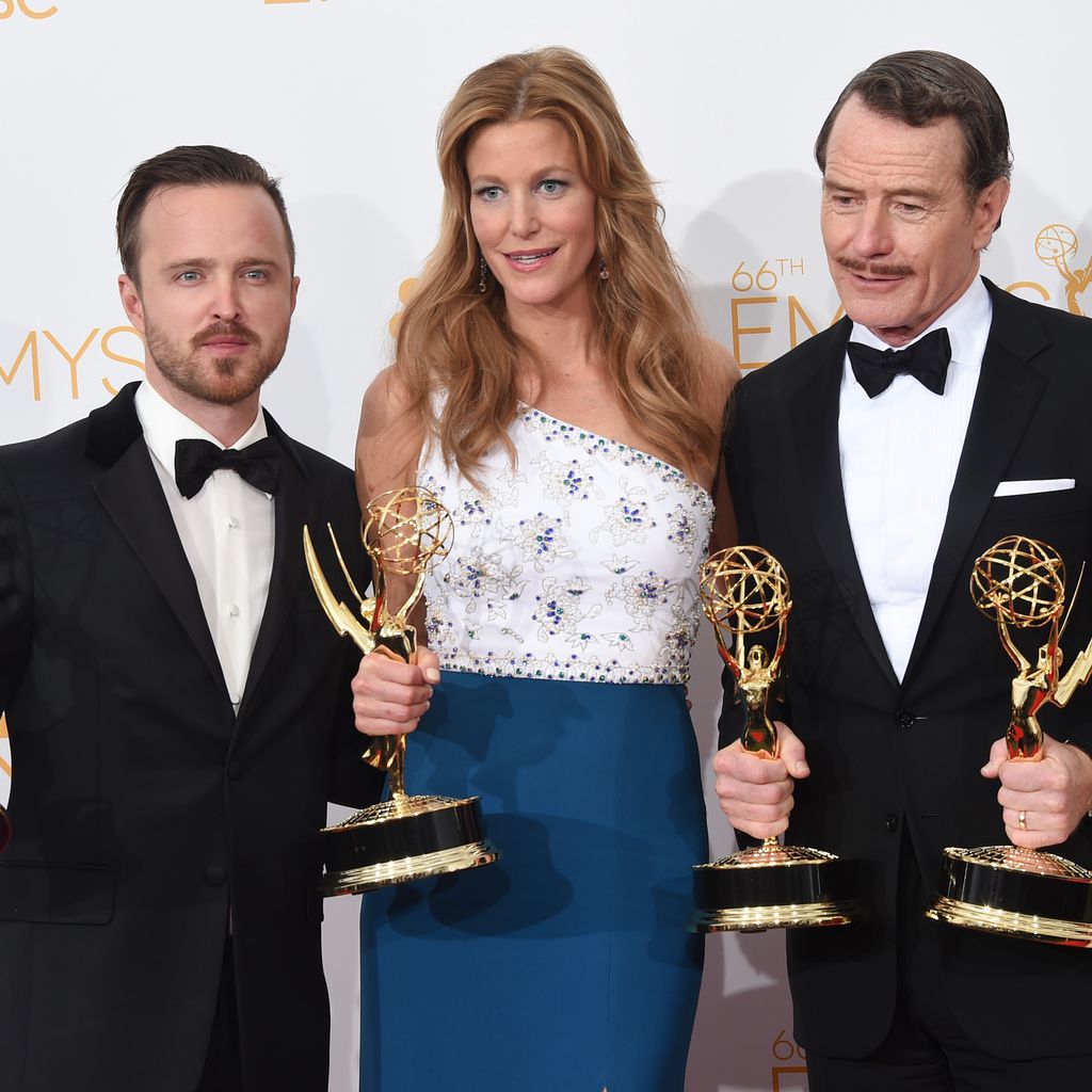 Aaron Paul, Anna Gunn und Bryan Cranston