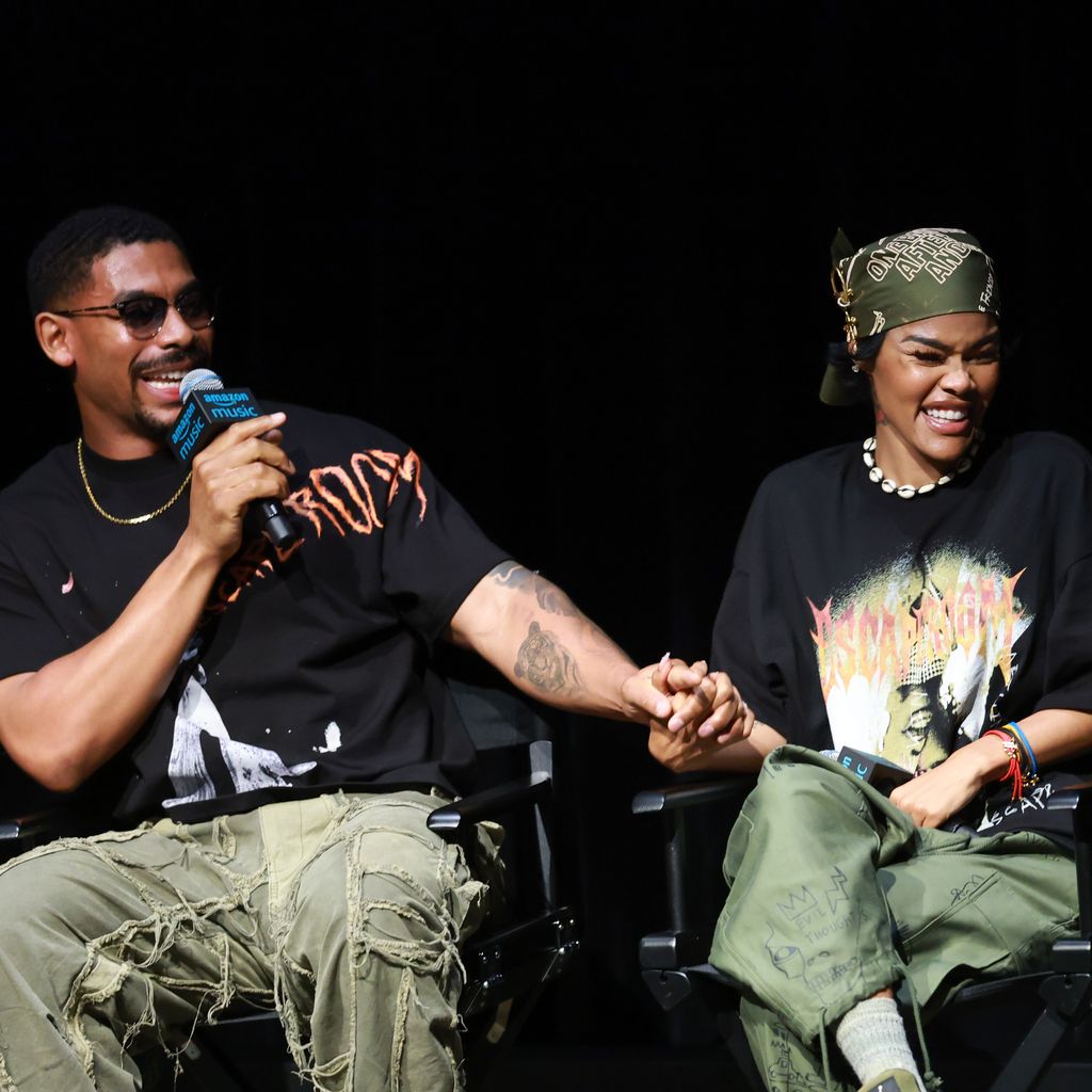 Aaron Pierre und Teyana Taylor bei der Amazon-Music-Premiere von Teyana Taylors Kurzfilm "Escape Room" in Culver City