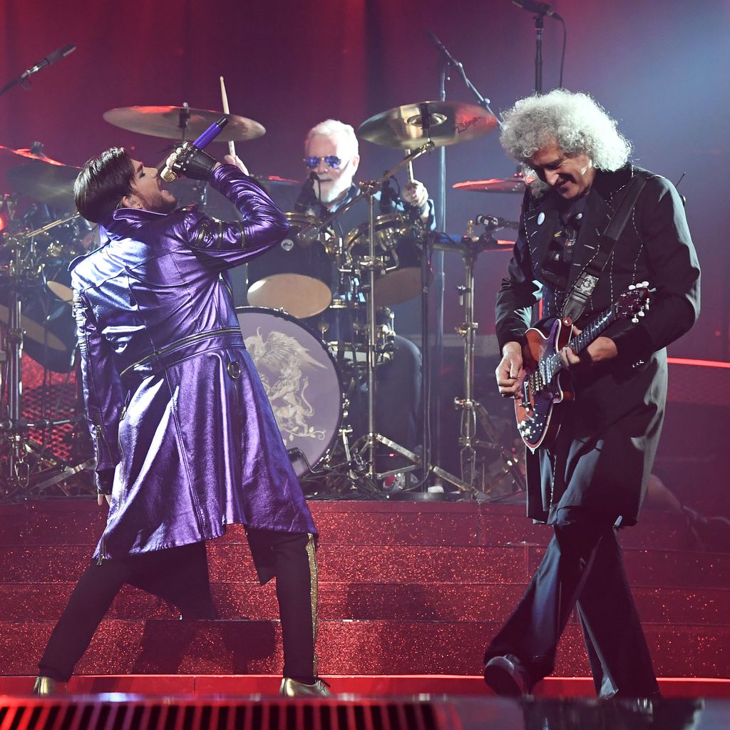 Adam Lambert, Roger Taylor und Brian May bei einem Auftritt als Queen + Adam Lambert