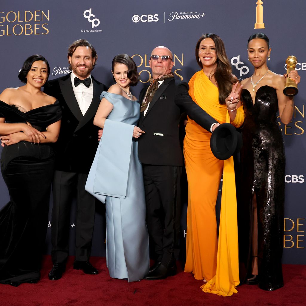 Adriana Paz, Edgar Ramírez, Selena Gomez, Jacques Audiard, Karla Sofía Gascón und Zoe Saldaña