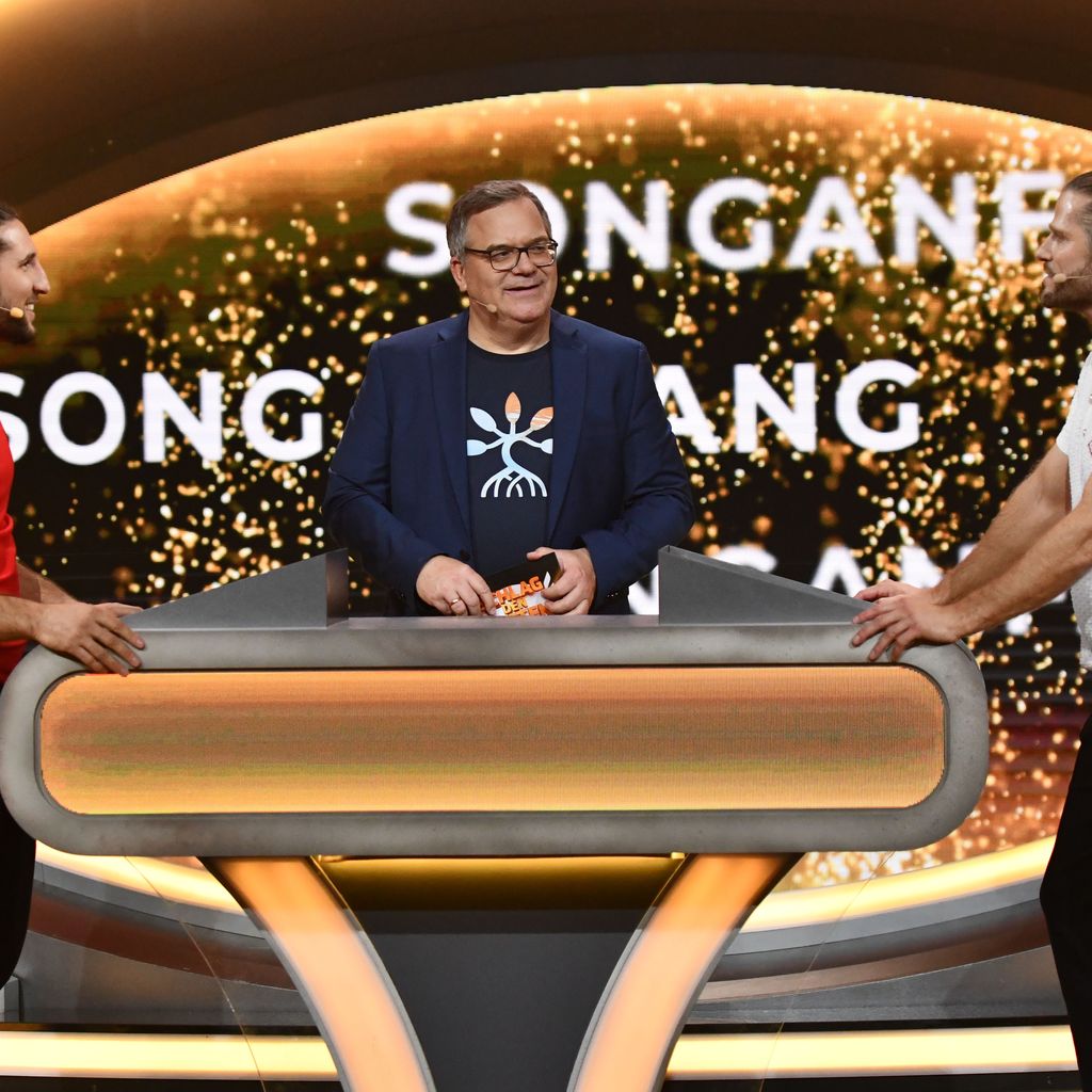 Adriano Salvaggi, Elton und Paul Janke bei "Schlag den Besten"