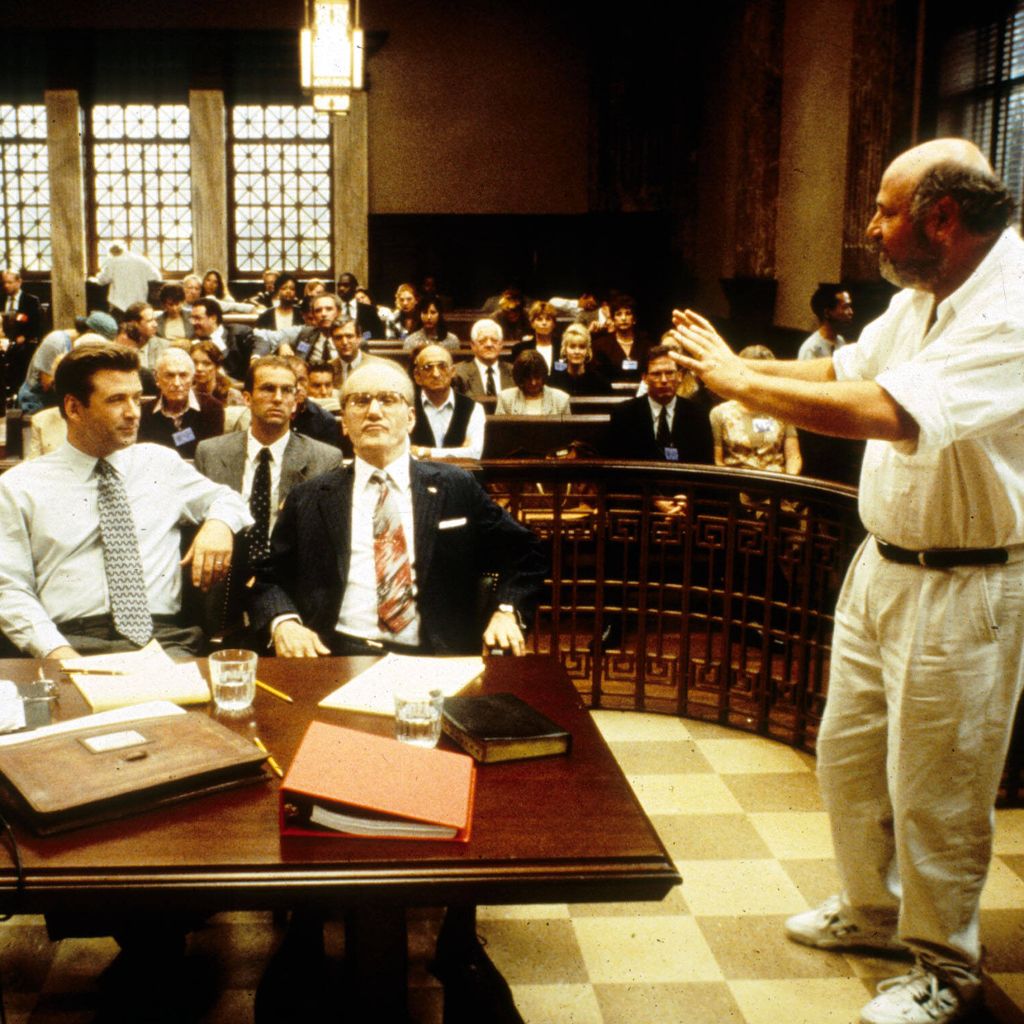 Alec Baldwin, James Woods und Regisseur Rob Reiner am Set von "Ghosts of Mississippi" (1996)