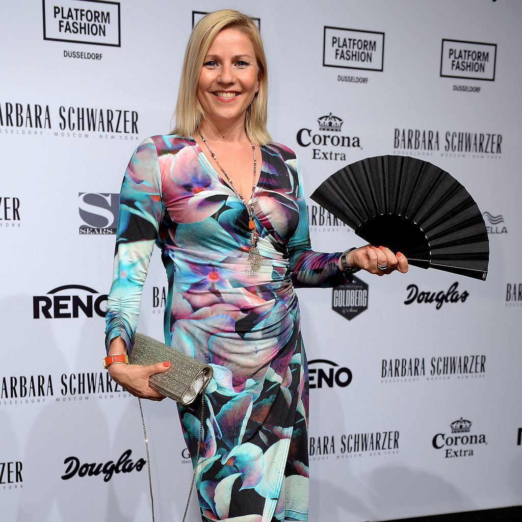 Aleksandra Bechtel bei der Fashion-Show von Barbara Schwarzer in Düsseldorf, 2014
