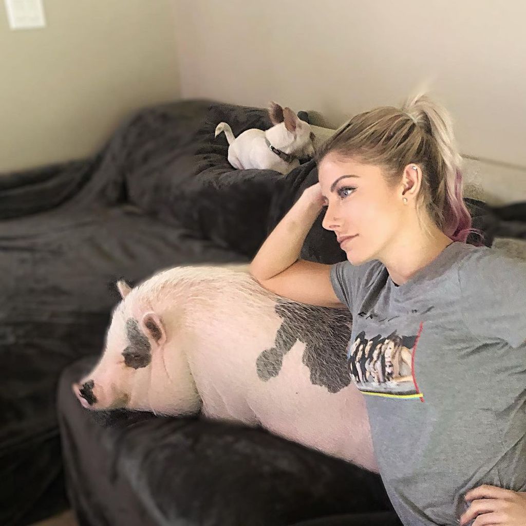 Alexa Bliss mit ihrem Hausschwein