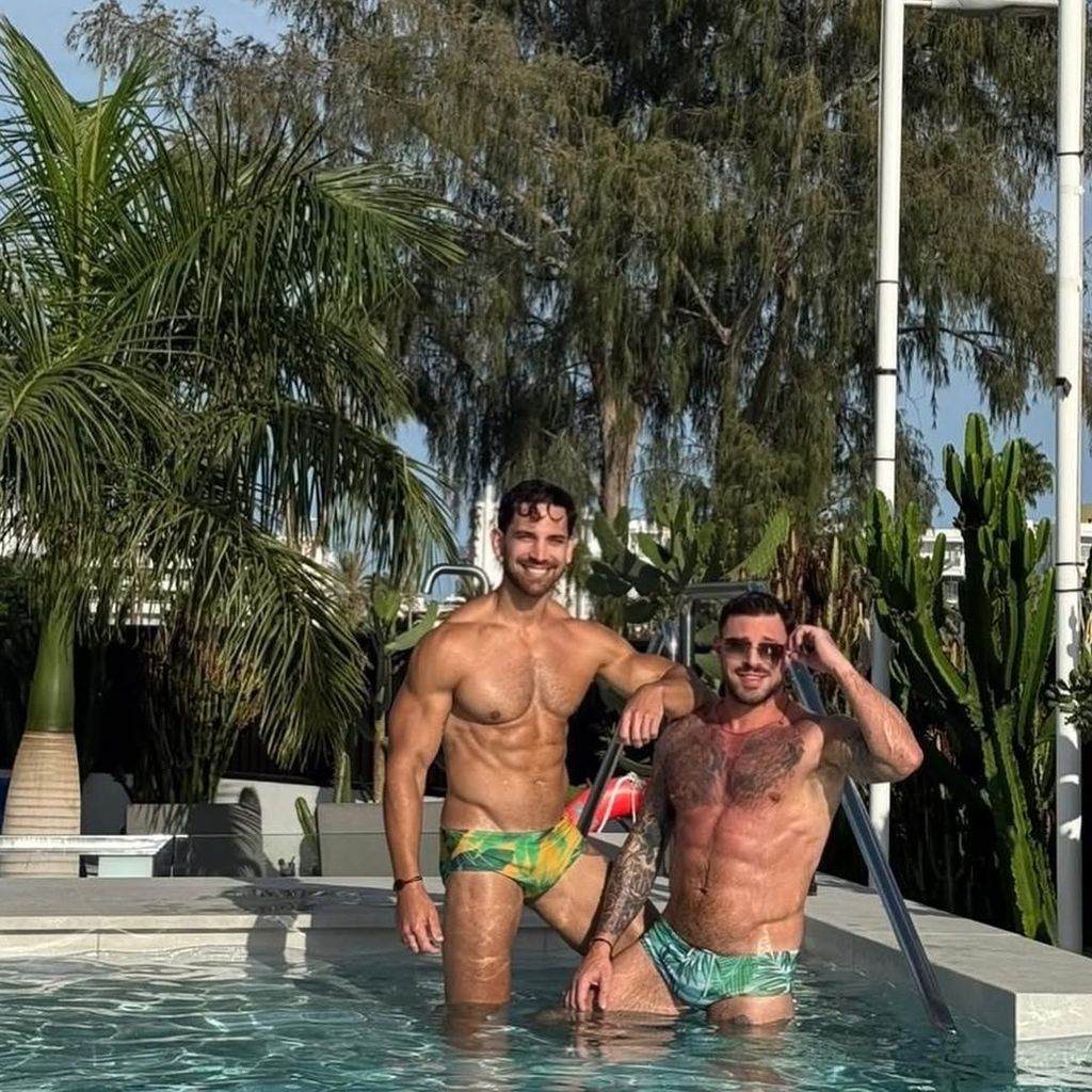 Duncan James (rechts) mit seinem Freund Alexander Roque, November 2025