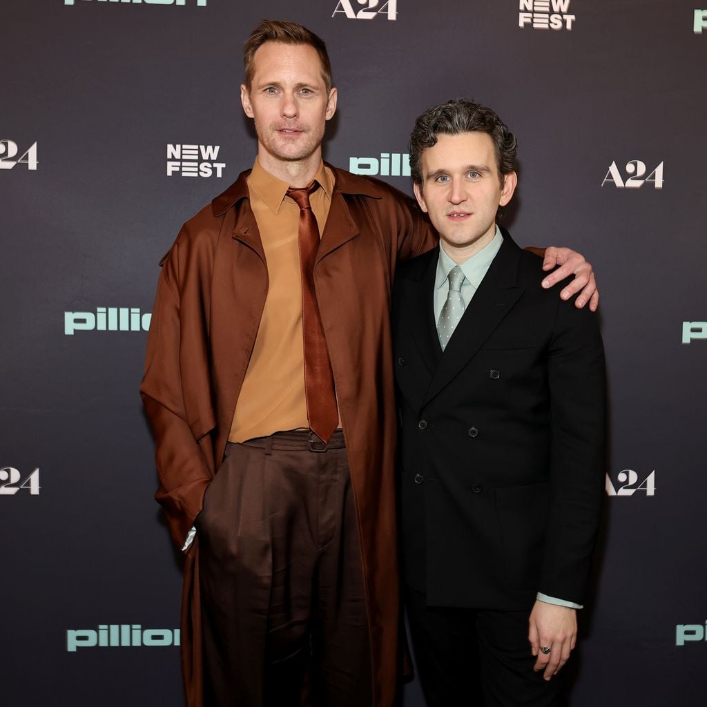 Alexander Skarsgård und Harry Melling bei der New-York-Premiere von "Pillion" im SVA Theater