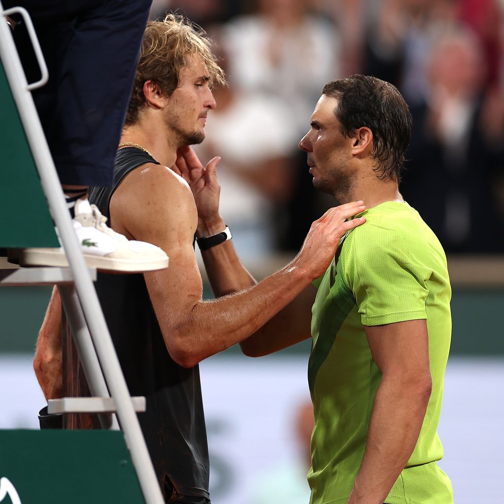 Alexander Zverev und Rafael Nadal bei den French Open