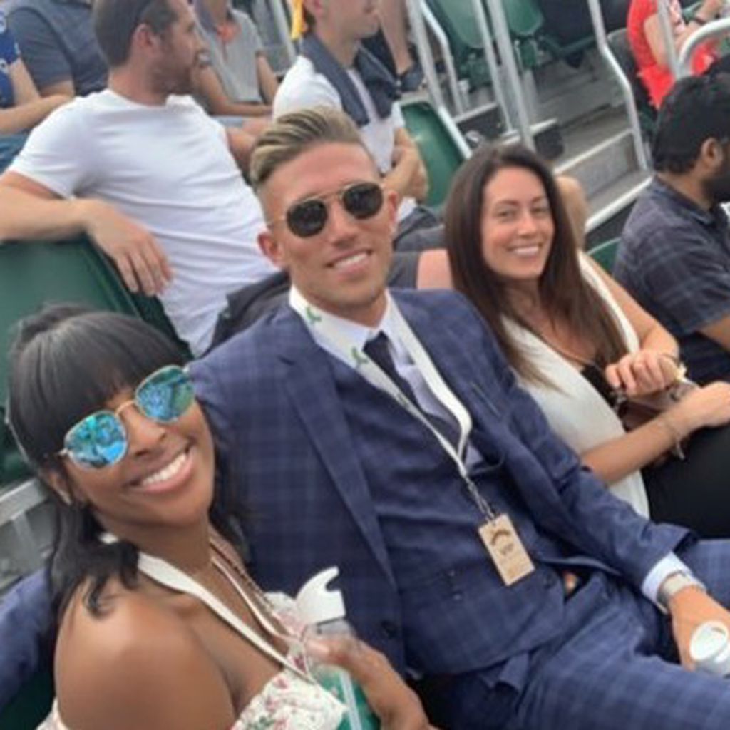 Alexandra Burke mit Angus MacDonald in Wimbledon