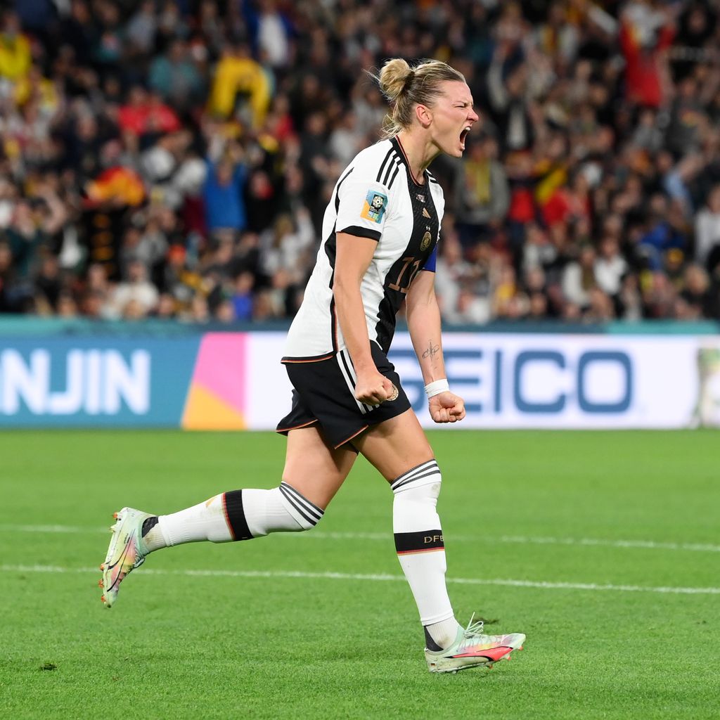 Alexandra Popp jubelt nach ihrem Tor bei der WM 2023
