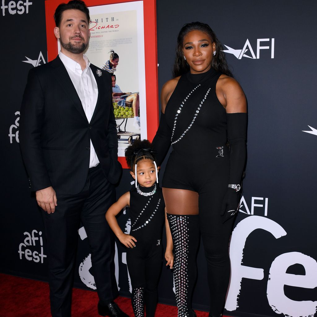Serena Williams mit ihrem Mann Alexis Ohanian und ihrer Tochter Olympia