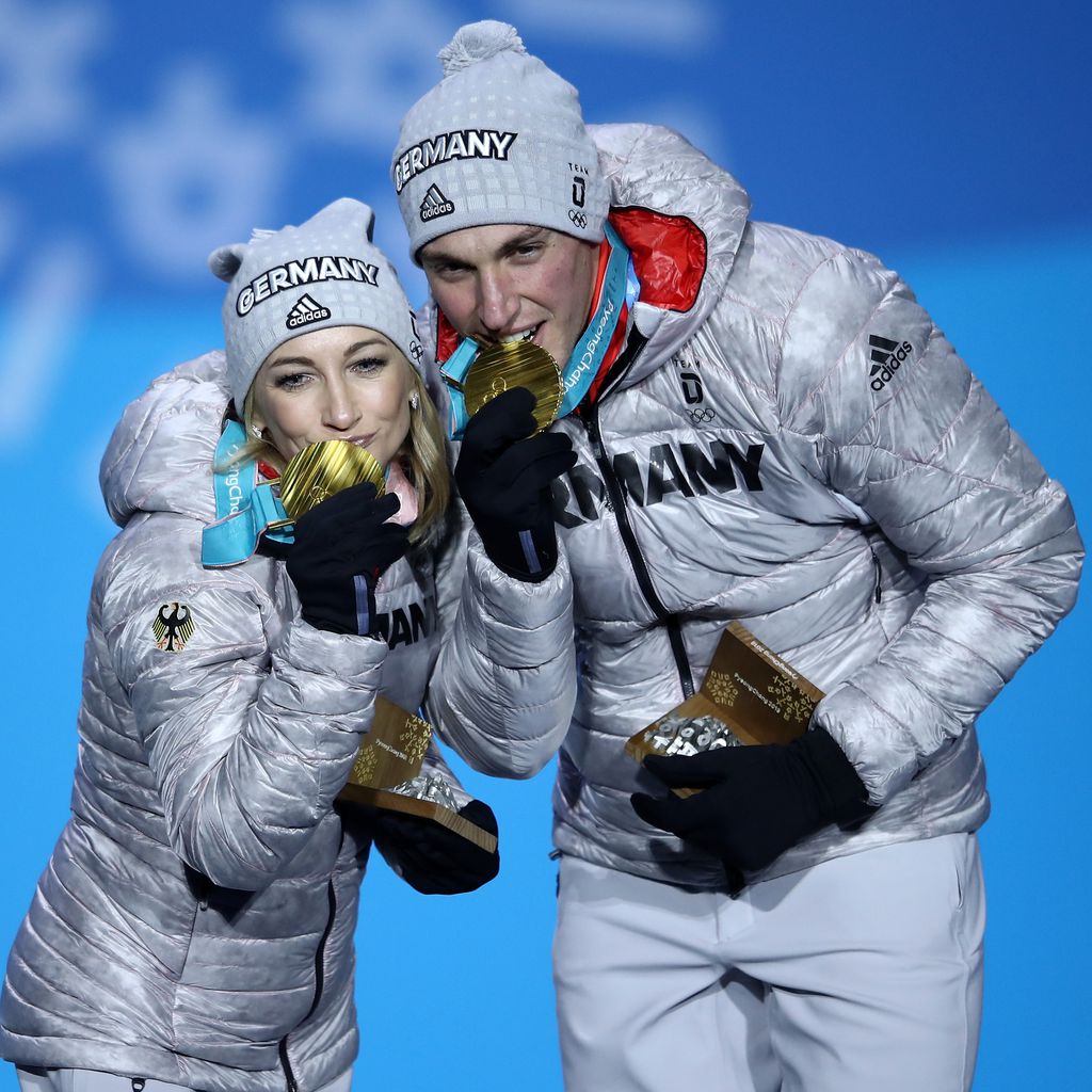 Eiskunstläufer Aljona Savchenko und Bruno Massot, Olympia-Sieger 2018