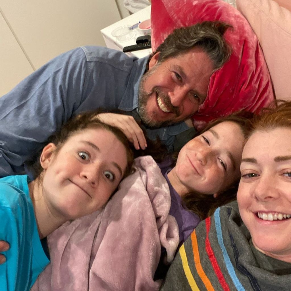 Alyson Hannigan mit ihrer Familie