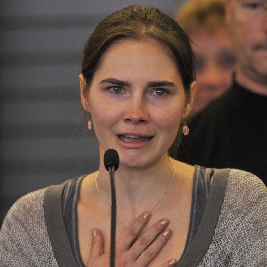 Amanda Knox während einer Pressekonferenz in Seattle 2011