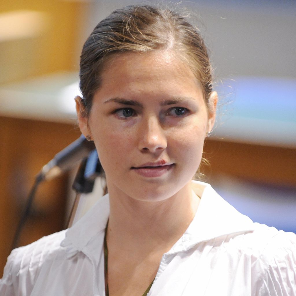 Amanda Knox während ihres Gerichtsprozesses in Perugia, Italien, 2007