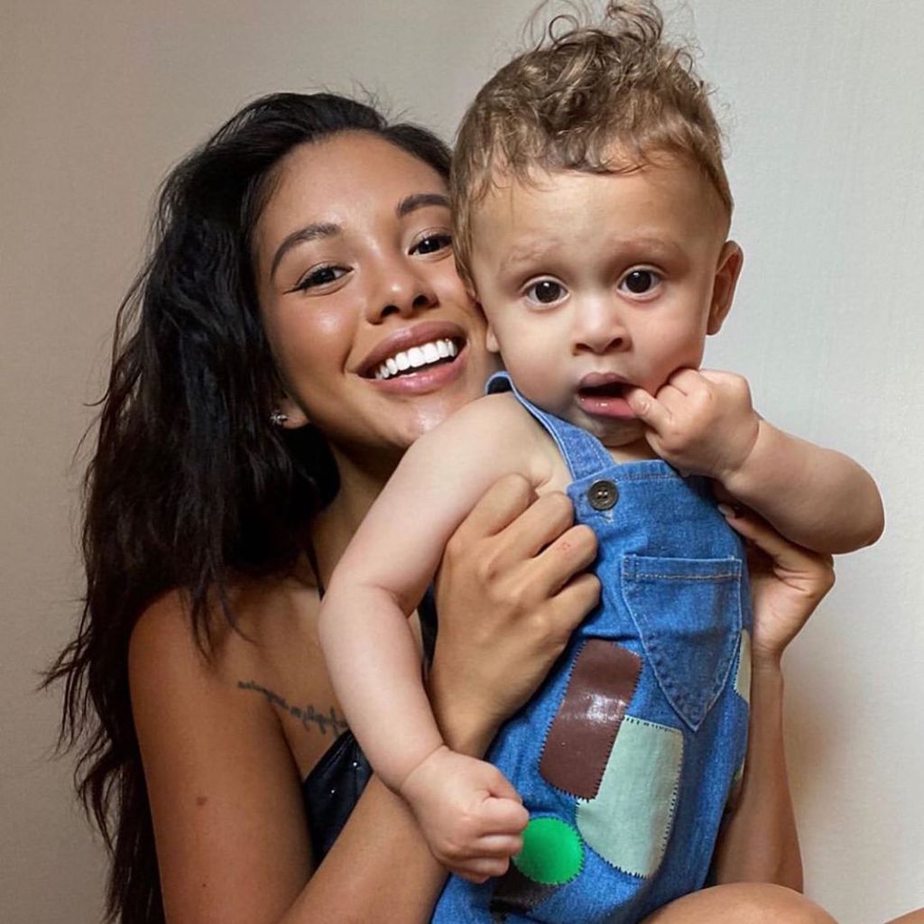 Ammika Harris und ihr Sohn Aeko Catori im Jahr 2020