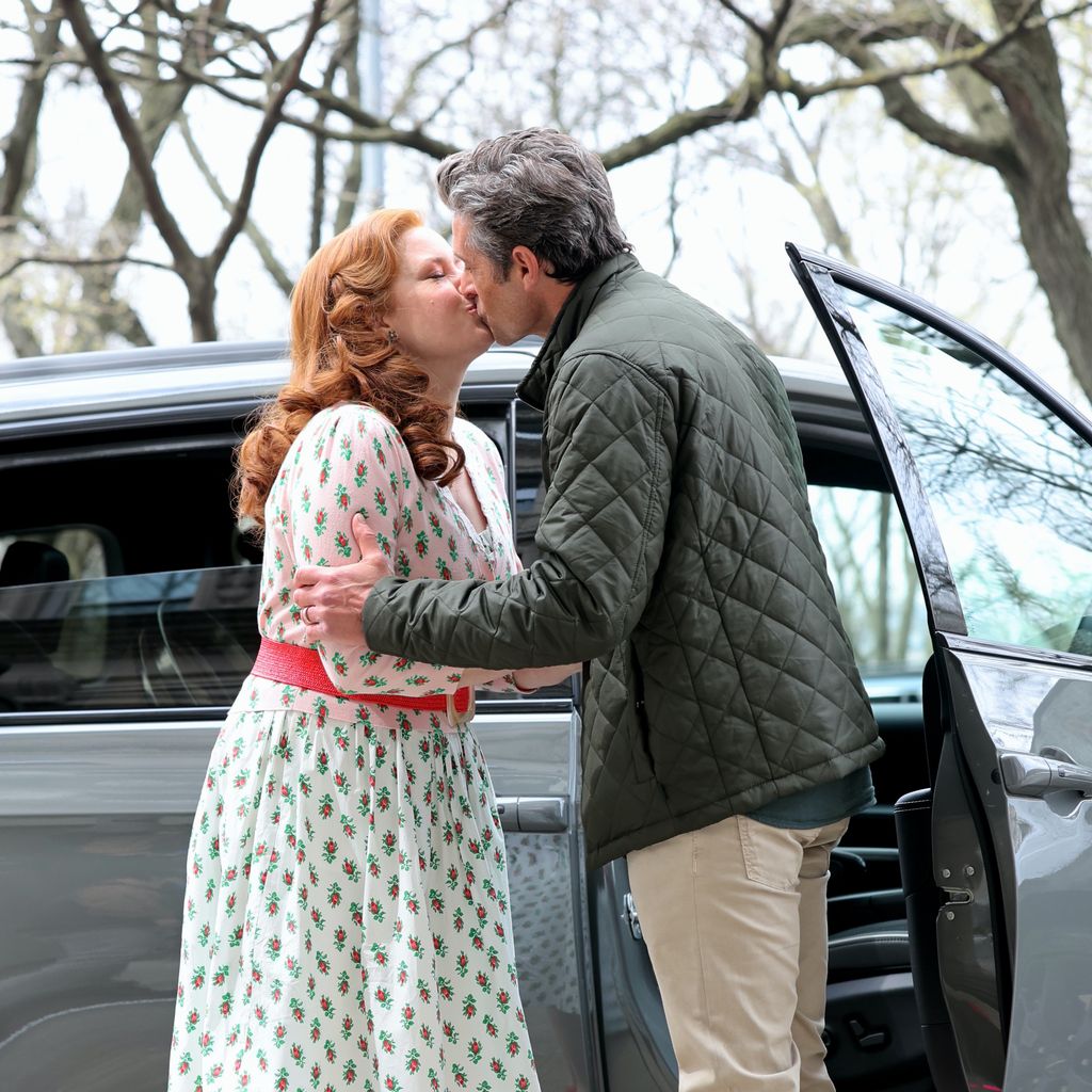 Amy Adams und Patrick Dempsey am Set von "Disenchanted"