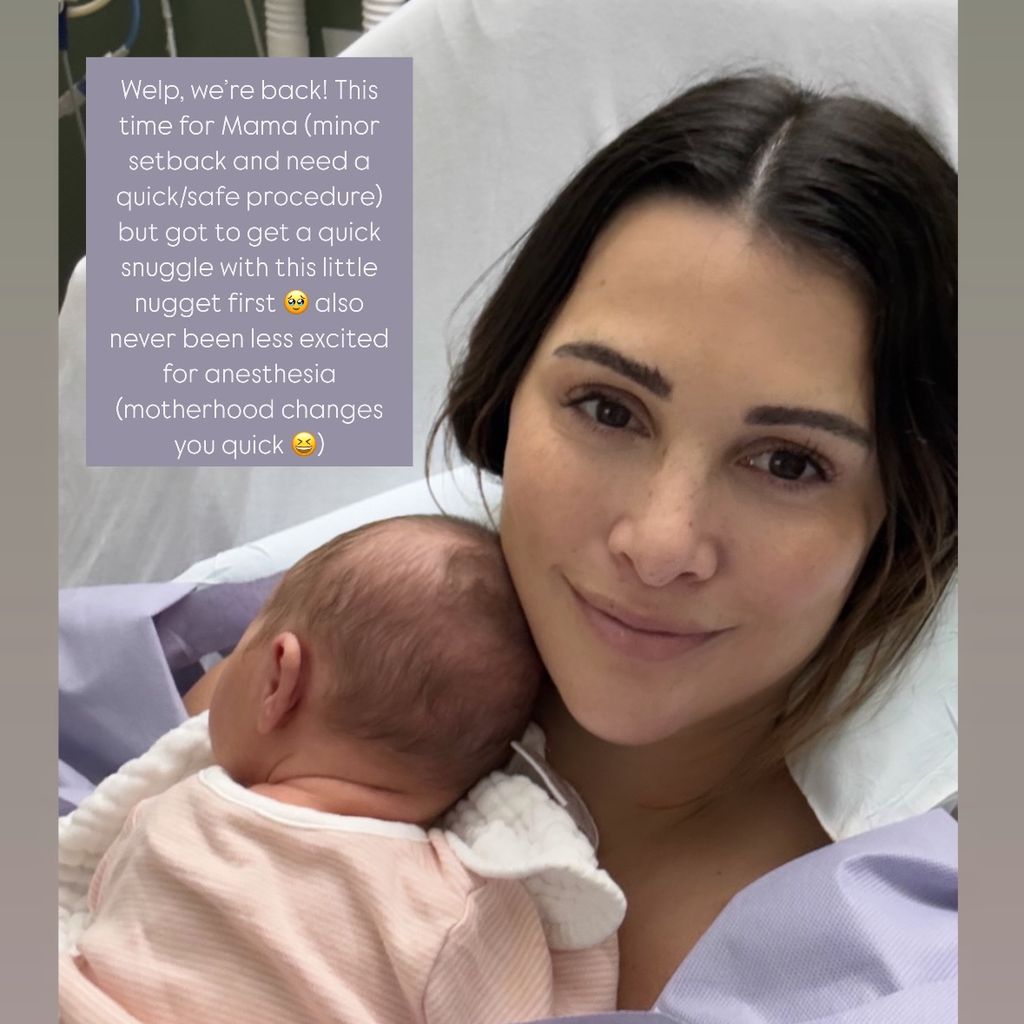 Andi Dorfman im Krankenhaus, nach OP kurz nach Geburt von Tochter Harper, Dezember 2024