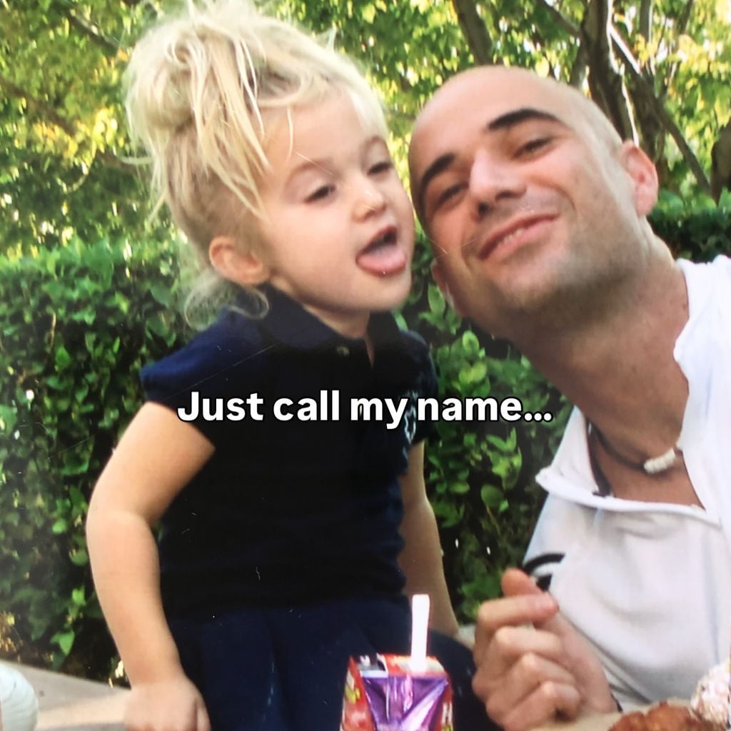Andre Agassi mit Tochter Jaz Elle Agassi als Kleinkind