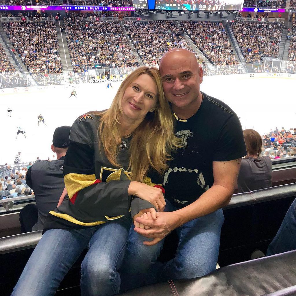 Steffi Graf und Andre Agassi beim Eishockey 2018
