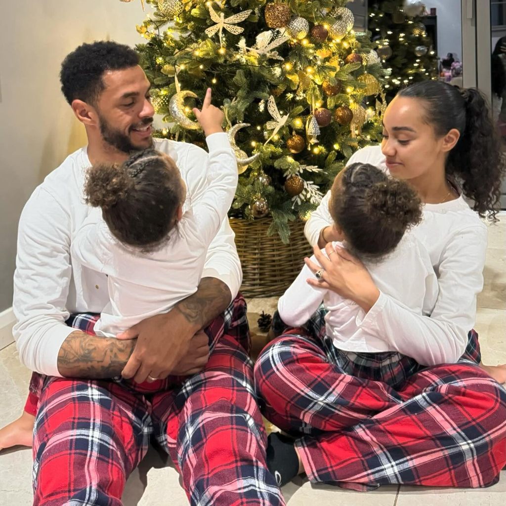 Andre Gray, Leigh-Anne Pinnock und ihre Zwillinge im Januar 2024
