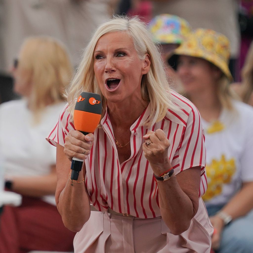 Andrea Kiwi Kiewel im ZDF-Fernsehgarten mit dem Motto "Gute Taten Garten" in Mainz, 13.09.2026