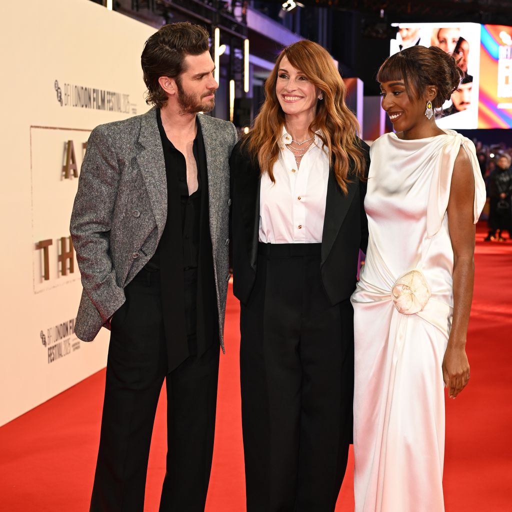 Andrew Garfield, Julia Roberts und Ayo Edebiri bei der Premiere, Oktober 2025