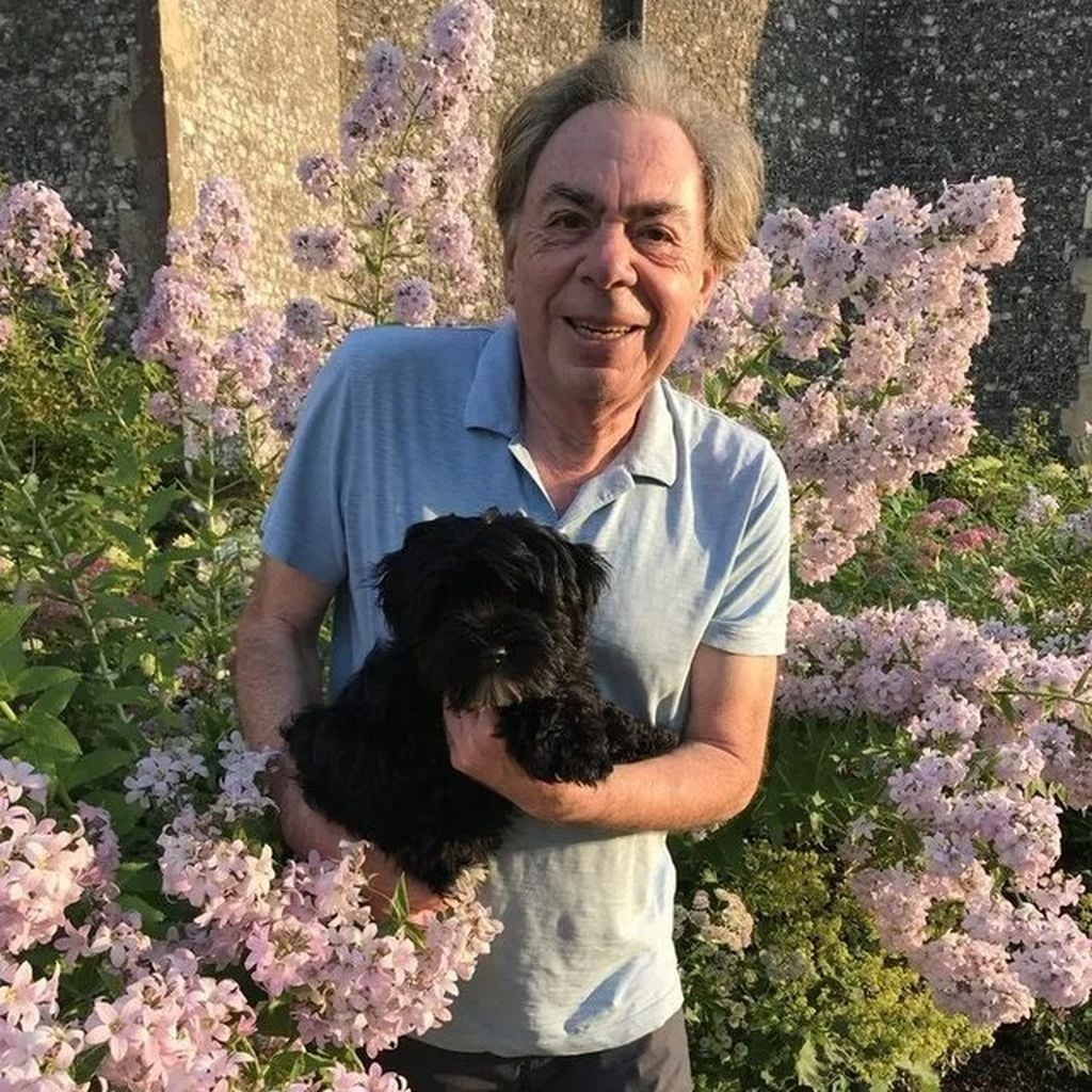 Andrew Lloyd Webber mit Hund Mojito