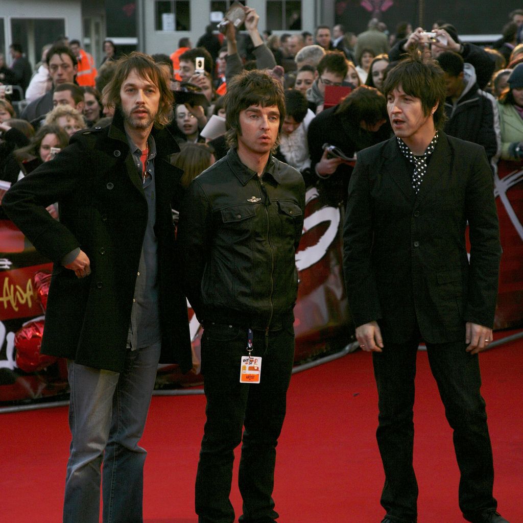 Andy Bell, Noel Gallagher und Gem Archer von Oasis bei den Brit Awards 2007