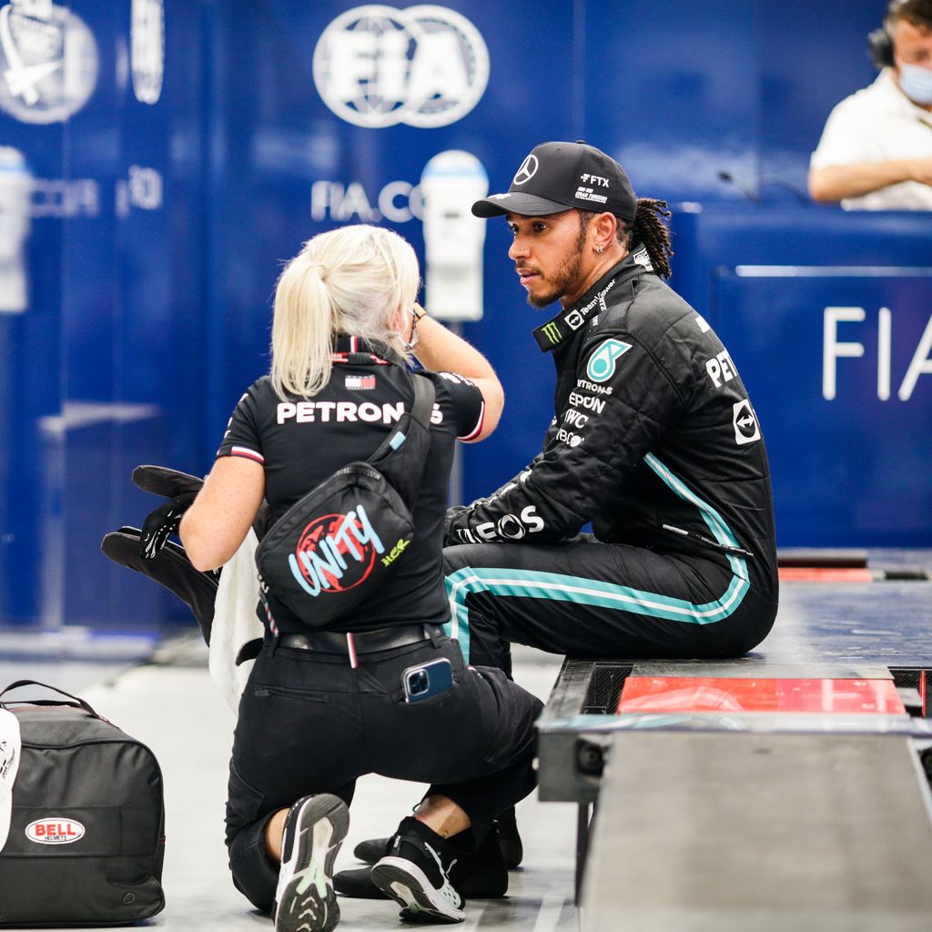 Angela Cullen und Lewis Hamilton, Dezember 2021