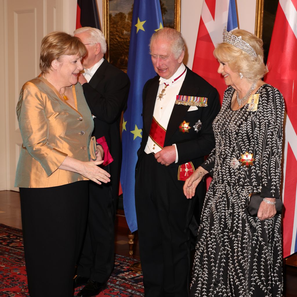 Angela Merkel, König Charles und Königin Camilla, März 2023