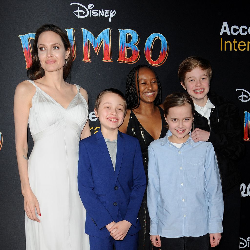 Angelina Jolie mit ihren Kindern bei der "Dumbo"-Premiere im März 2019